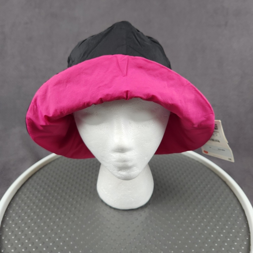 ZARA Reversible Bucket Hat Womens Size S‎ Black Pink Insulated Winter Adjustable